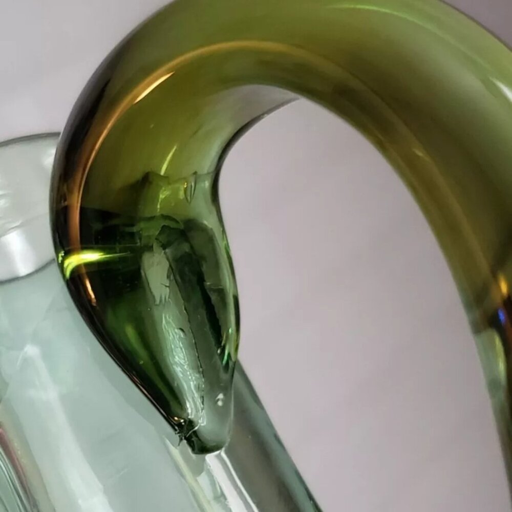 🎉Host Pick🎉 Vintage Handblown Two-tone Green Glass Cruet Mini Pitcher Handle - Picture 8 of 8